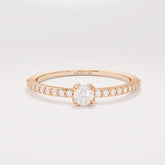 14K Solid Gold Diamond Solitaire Ring – Women's Minimalist Engagement Ring, Tiny Diamond Promise Band