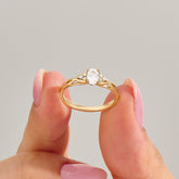 Women’s 14k Gold Vintage Braided Engagement Ring | Dainty Oval Natural Diamond Solitaire | Anniversary Jewelry Gift