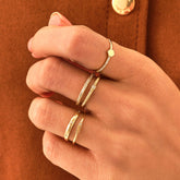 14k Solid Gold Diamond Star Pave Band | Minimalist Celestial Wedding Band | Womens Starbust Eternity Comfort Fit Ring