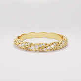 14k Solid Gold Twisted Diamond Wedding Band β Women's Braided Eternity Ring, Handmade Minimalist Bridal Stackable Jewelry