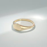 14K Solid Gold Oval Signet Ring – Personalized Engravable Monogram Band