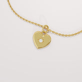 14K Solid Gold Diamond Heart Pendant Necklace β Dainty Minimalist Jewelry | Handmade Everyday Stackable Gift for Her