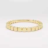 14K Solid Gold Stacking Bead Ring – Minimalist Delicate Gold Bead Band