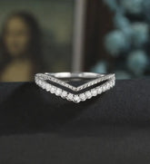 Round Moissanite Wedding Band Diamond Matching Bnad Vintage Solid Gold Promise Ring Promise for Her Anniversary Bridal Ring Stacking art deco ring