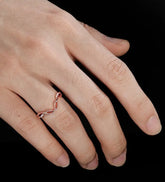 Unique Curved Wedding Bnad Solid Gold Moissanite Matching Band Diamond Wedding Ring Anniversary Bridal Ring For Her