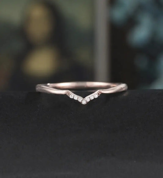 Moissanite Wedding Bnad Solid Gold Matching Band Marquise Diamond Wedding Ring Anniversary Bridal Ring For Her