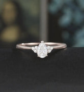 Moissanite Engagement Ring Round Cut Diamond Ring Vintage Solid Gold Wedding Ring Anniversary Promise for Her18K/14K/10K Gold Bridal Ring