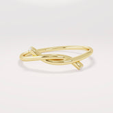 14k Solid Gold Diamond Knot Ring for Women | Tiny Diamond Love Knot Band | Infinity Friendship Promise Jewelry Gift (Yellow/Rose/White Gold)