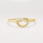 14K Solid Gold Diamond Knot Ring β Pave Friendship Band & Promise Ring for Her | Yellow/Rose/White Gold Jewelry