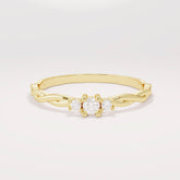 14K Solid Gold Twisted Solitaire Ring – Tiny Diamond Engagement Ring | Dainty Minimalist Promise Jewelry for Her