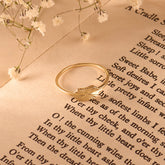 Sun Engraved 14k Real Gold Signet Ring – Dainty Slim Pinky Band | Celestial Stacking Jewelry Gift for Women