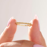 Dainty Milgrain Wedding Ring 14k Gold – Art Deco Minimalist Band, Handmade Stackable Jewelry