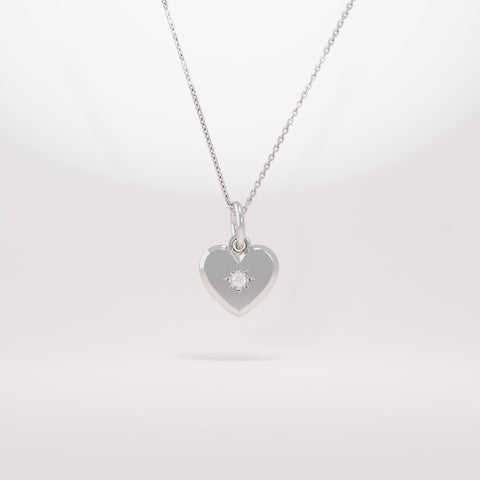 14K Solid Gold Diamond Heart Pendant Necklace – Dainty Minimalist Jewelry | Handmade Everyday Stackable Gift for Her