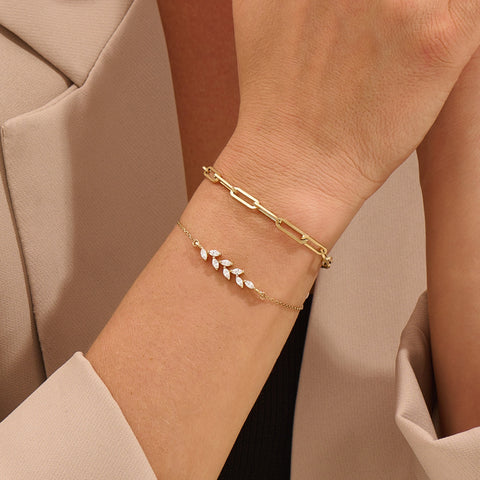 14k Solid Gold Box Chain Bracelet | Unisex Real Gold Layering Jewelry | Stackable Gift for Men & Women | Birthday Gift for Her