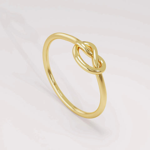 Thin Love Knot Ring 14K Gold – Women’s Eternity Friendship Promise Ring