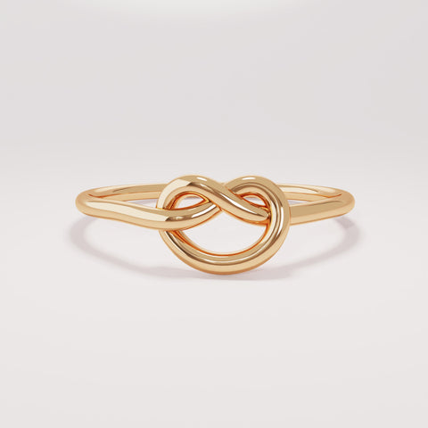 Thin Love Knot Ring 14K Gold – Women’s Eternity Friendship Promise Ring