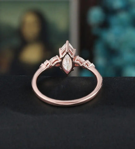 Marquise Cut Moissanite Engagement Ring Anniversary Solid Gold Ring Diamond Wedding Ring 18k/14k/10k gold Promise Ring Unique Bridal promise Ring For Her