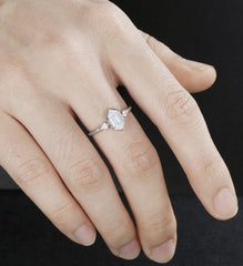 Long Hexagon Cut Engagement Ring Moissanite Solid Gold Promise Ring Anniversary Diamond Wedding Ring Solid Gold Vintage Ring Unique Bridal promise Ring For Women - ULRICARING