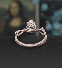 Pear Shaped Moissanite Engagement Ring Solid Gold Ring Anniversary Diamond Wedding Ring Vintage Ring Unique Bridal Ring For Her - ULRICARING