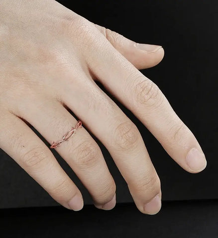 14K/18K Plain Gold Wedding Bnad Solid Gold Nature Inspired Ring Anniversary Matching Band Vintage Bridal Ring For Women