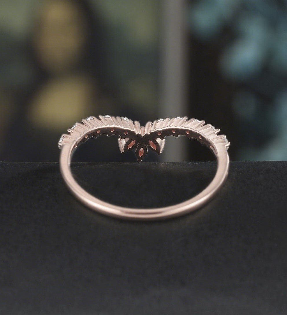 Marquise Moissanite Wedding Bnad Solid Gold Diamond Ring Anniversary Wedding Ring Promise Bridal Ring For Her - ULRICARING