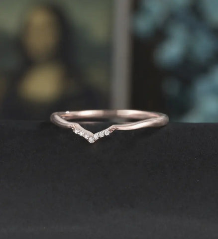 Moissanite Wedding Bnad Solid Gold Matching Band Marquise Diamond Wedding Ring Anniversary Bridal Ring For Her