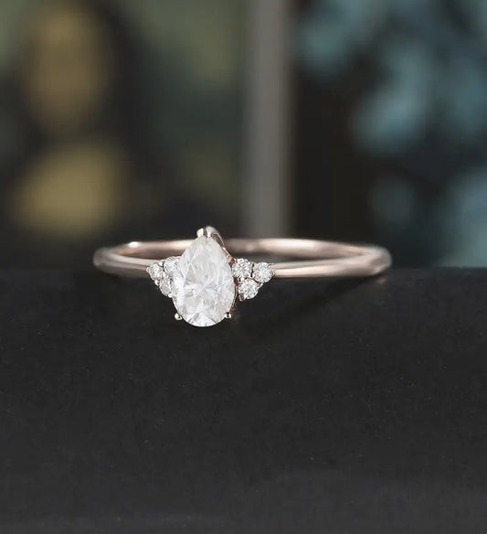 Moissanite Engagement Ring Round Cut Diamond Ring Vintage Solid Gold Wedding Ring Anniversary Promise for Her18K/14K/10K Gold Bridal Ring
