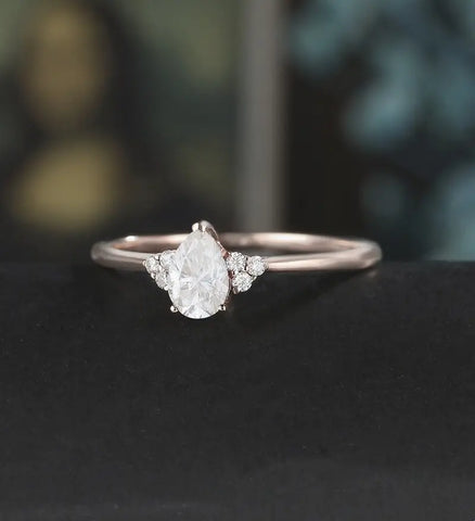 Moissanite Engagement Ring Round Cut Diamond Ring Vintage Solid Gold Wedding Ring Anniversary Promise for Her18K/14K/10K Gold Bridal Ring