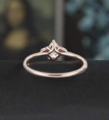 Moissanite Engagement Ring Round Cut Diamond Ring Vintage Solid Gold Wedding Ring Anniversary Promise for Her18K/14K/10K Gold Bridal Ring