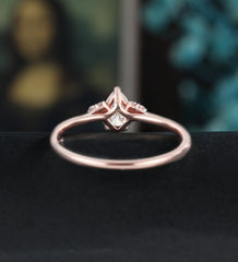 Moissanite Engagement Ring Round Cut Diamond Ring Vintage Solid Gold Wedding Ring Anniversary Promise for Her18K/14K/10K Gold Bridal Ring - ULRICARING