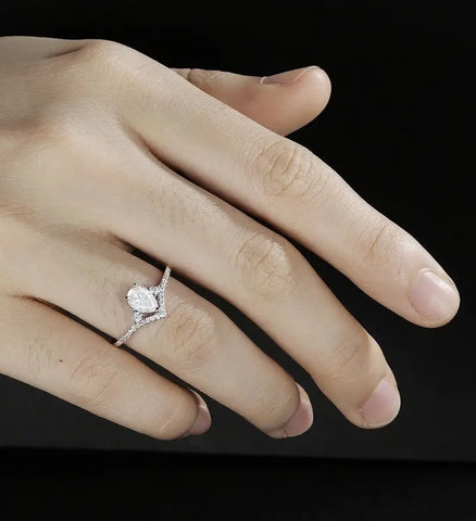 10K/14K/18K Solid Gold Moissanite Engagement Ring Oval Sterling Silver Diamond Ring Anniversary Wedding Promise Ring Vintage Bridal Ring For Her