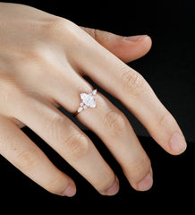 Marquise Cut Moissanite Engagement Ring Solid Gold Diamond Wedding Ring Unique 14K/18K gold Promise Anniversary Bridal Ring