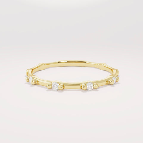 Diamond Stackable Ring,  14k Solid Gold Stacking Ring, Tiny Diamond Bone Band for Women, Diamond Thumb Ring, Thin Index Finger Ring