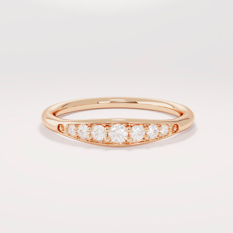 Diamond Wedding Ring 14k Solid Gold - Thin Dainty Band for Women, Perfect Promise Ring Gift for Mom, Wife & Ladies