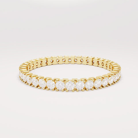 14k Solid Gold Diamond Eternity Band | Skinny Pave Wedding Ring | Dainty Stacking Bridal Jewelry Gift for Her