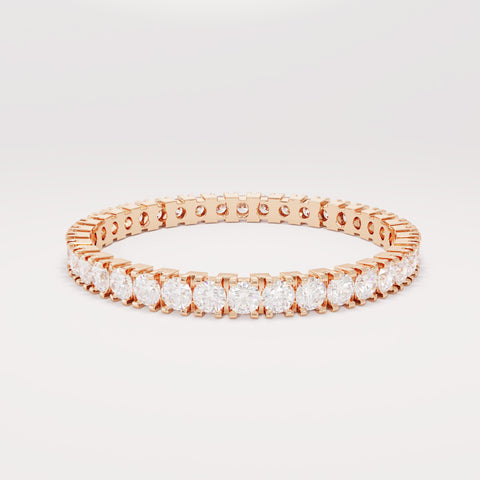 14k Solid Gold Diamond Eternity Band | Skinny Pave Wedding Ring | Dainty Stacking Bridal Jewelry Gift for Her