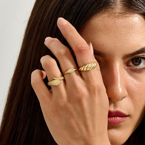 14K Solid Gold Oval Signet Ring – Personalized Engravable Monogram Band