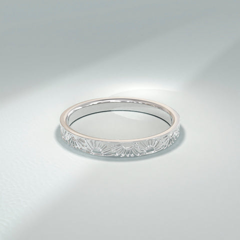 14k Solid Gold Sun Wedding Band | Comfort Fit Celestial Ring | Minimalist Matching Couples Ring for Men & Women