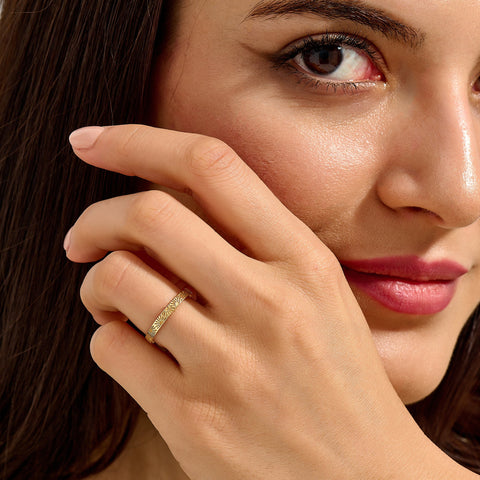 14k Solid Gold Sun Wedding Band | Comfort Fit Celestial Ring | Minimalist Matching Couples Ring for Men & Women