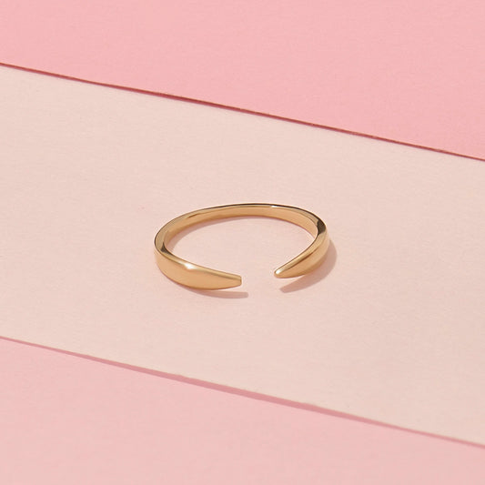 Open Claw Ring 14K Gold – Women’s Dainty Wrap Stacking Enhancer Band