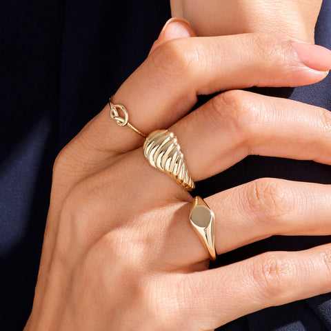 Thin Love Knot Ring 14K Gold – Women’s Eternity Friendship Promise Ring
