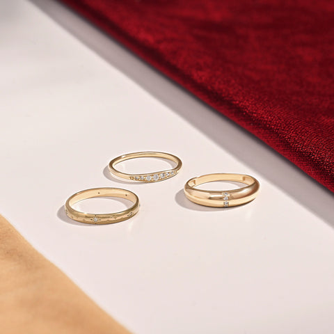 Diamond Wedding Ring 14k Solid Gold - Thin Dainty Band for Women, Perfect Promise Ring Gift for Mom, Wife & Ladies