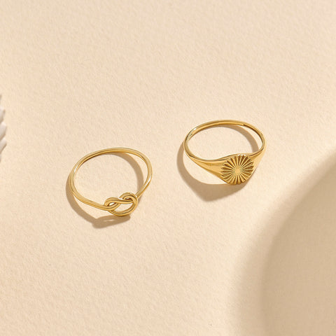 Thin Love Knot Ring 14K Gold – Women’s Eternity Friendship Promise Ring