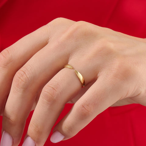 Open Claw Ring 14K Gold – Women’s Dainty Wrap Stacking Enhancer Band