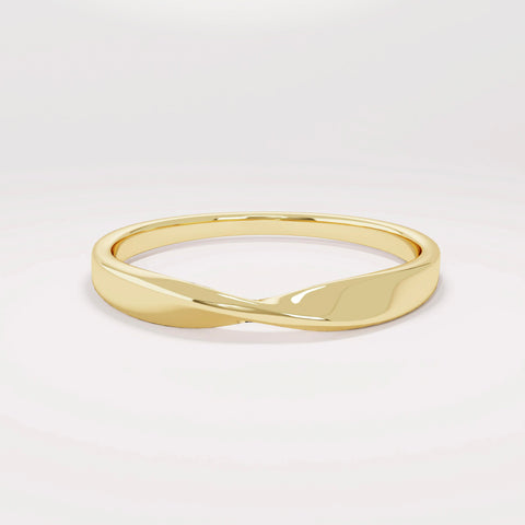 Solid Gold Twisted Wedding Band 14k Real Gold Plain Simple Band Ring for Women Anniversary Band Solid Gold Stackable Ring Comfort Fit Ring