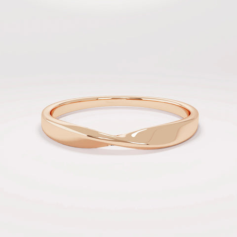 Solid Gold Twisted Wedding Band 14k Real Gold Plain Simple Band Ring for Women Anniversary Band Solid Gold Stackable Ring Comfort Fit Ring